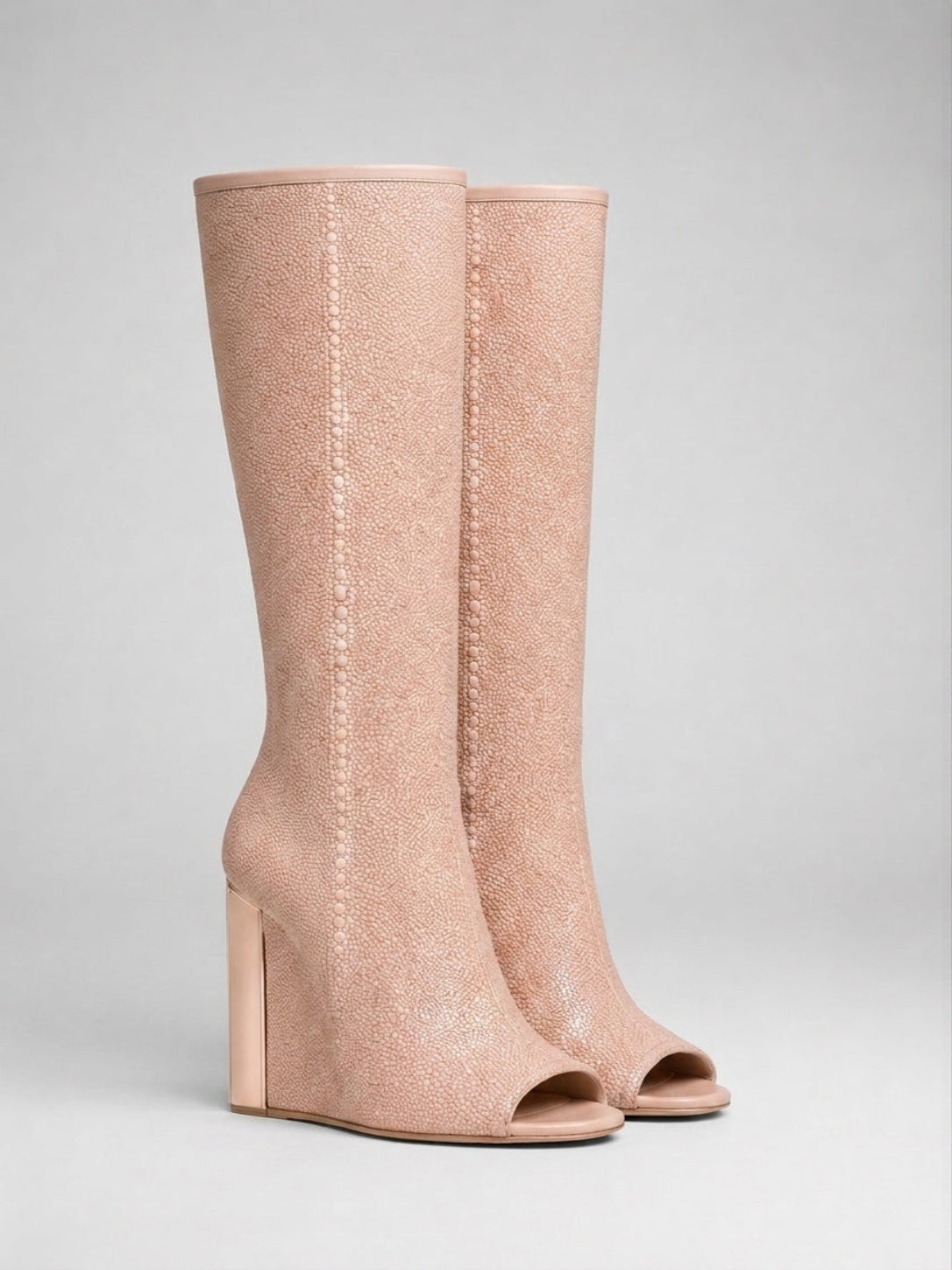 Rosé Galuchat Column Boot