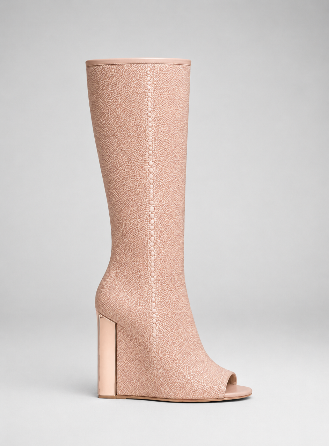 Rosé Galuchat Column Boot